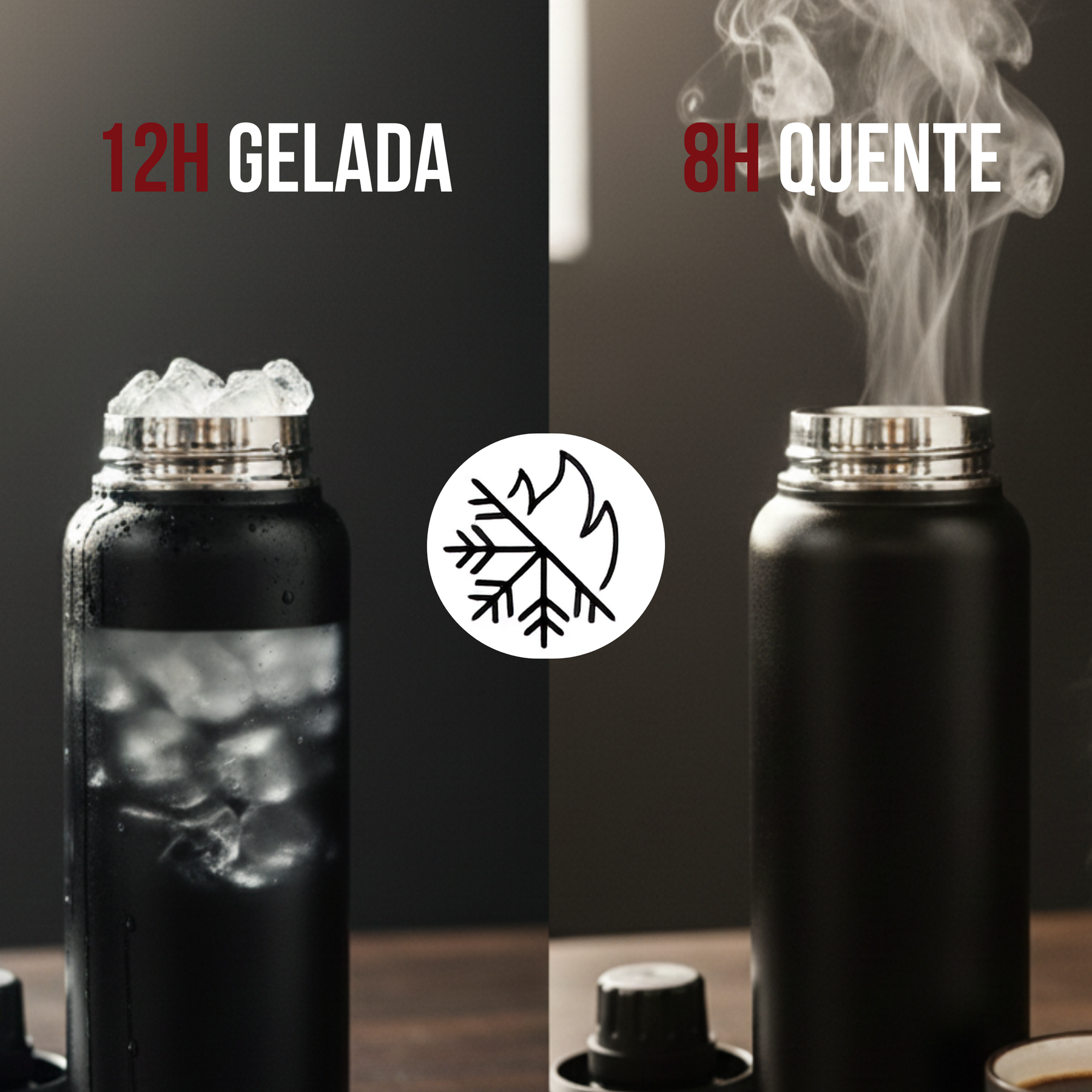 Royal Bottle - Garrafa Térmica com Suporte Magnético para Celular