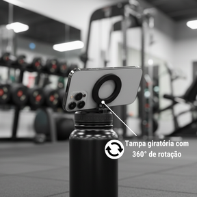Royal Bottle - Garrafa Térmica com Suporte Magnético para Celular